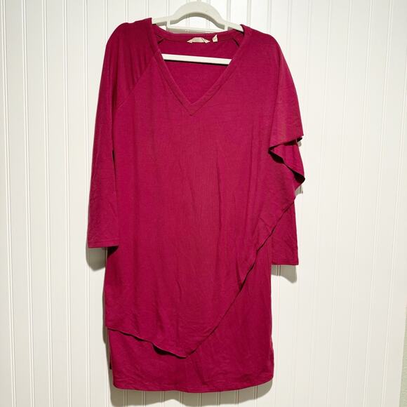 Soft Surroundings Marla Dress Magenta Pink Knit Size Petite Medium - Picture 2 of 7